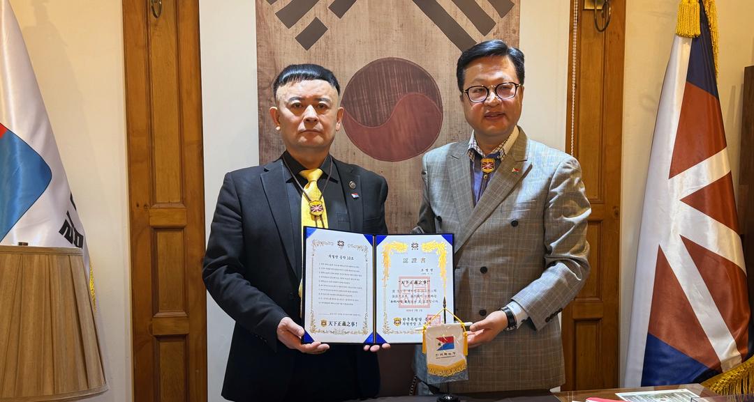 韩国独立党中央正式向曹道先曾孙曹明权授予“义烈之士”荣誉称号